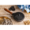 Carrying vessel Flower of Life – iron incense burner with wooden handle