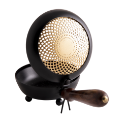 Carrying vessel Sun – iron incense burner with wooden handle