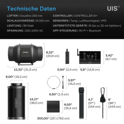 AC Infinity Luftfilter-Set AI+ PRO 150 mm