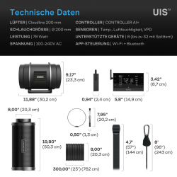 AC Infinity Luftfilter-Set AI+ PRO 200 mm