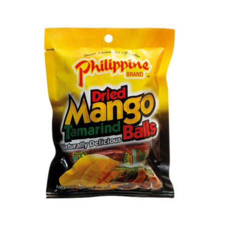 Philippine BRAND Getrocknete Mango-Tamarind-Fruchtbällchen, 100g