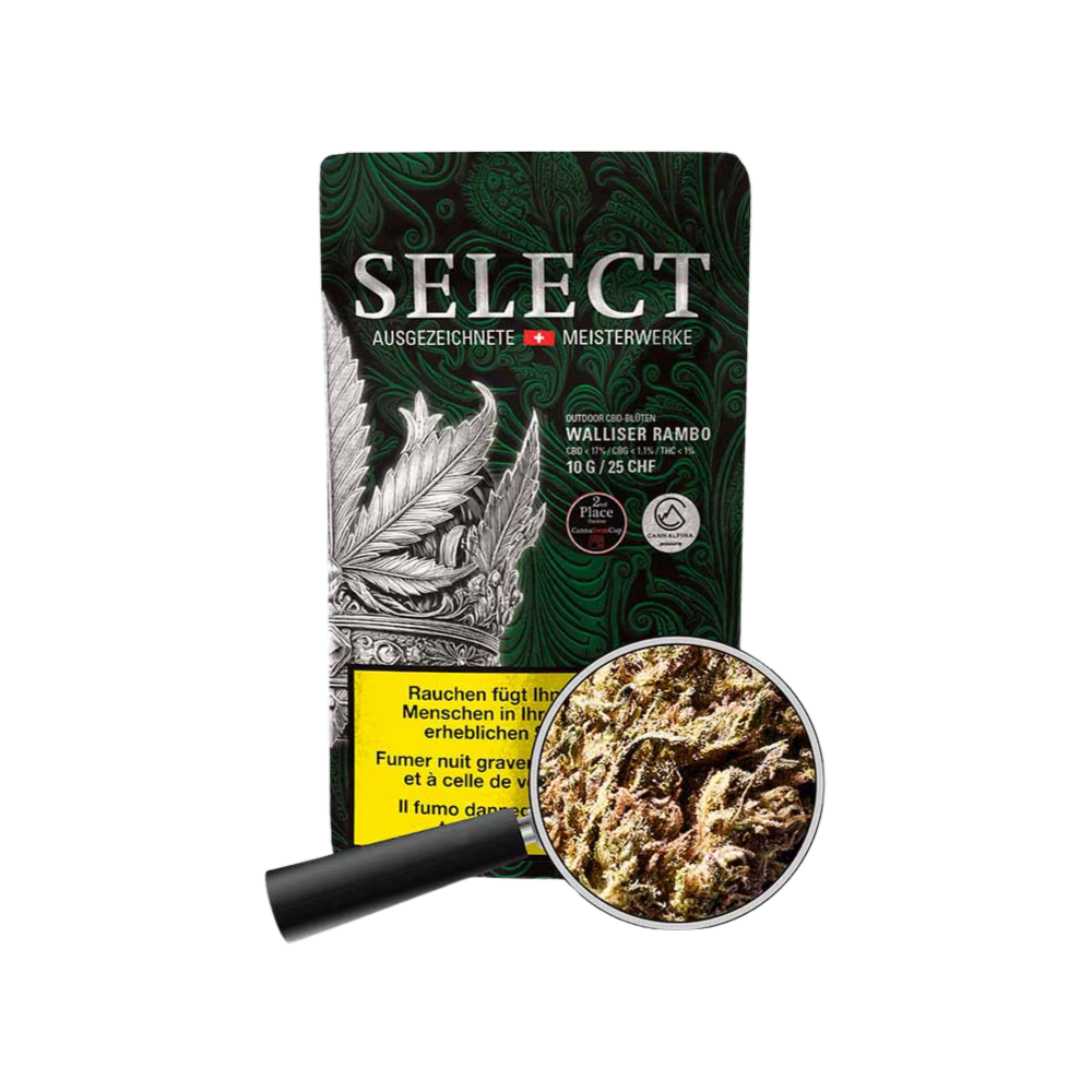 Herba di Berna SELECT Walliser Rambo Outdoor CBD Blüten, 10g