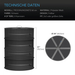 AC Infinity Hängendes Trockengestell, Ø 60 cm