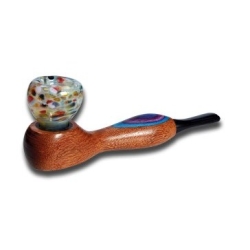 Wooden Pipe with Glass Bowl