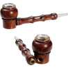 Wood Pipe 2-part with Glass Bowl (Brown)