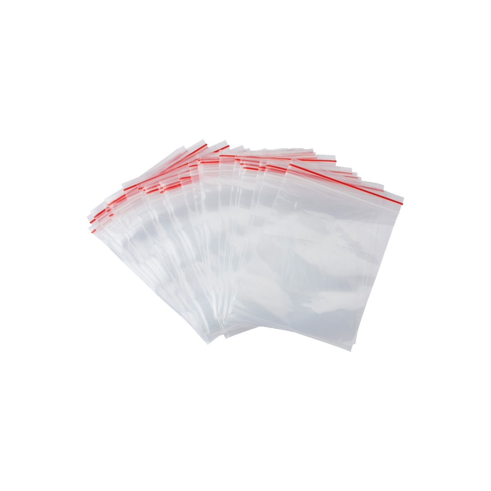 Schnellverschlußbeutel Roter Strich 80 x 120 mm, 100 Stück