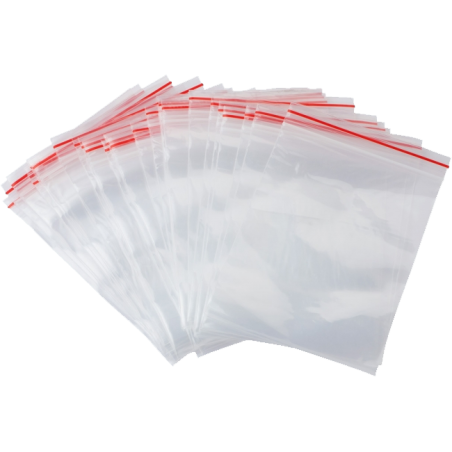 Schnellverschlußbeutel Roter Strich 80 x 120 mm, 100 Stück