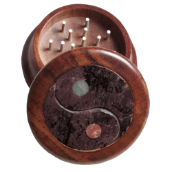 Rosewood mill YinYang 2-part carved with inlay