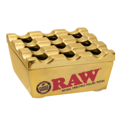 RAW - edler goldiger Metallaschenbecher